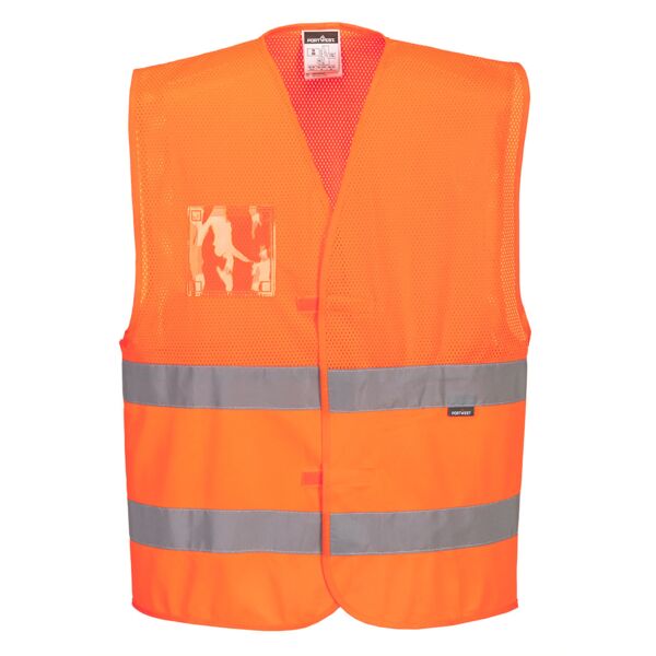 C494 Hi-Vis Half Mesh Two Band Vest  Thumbnail