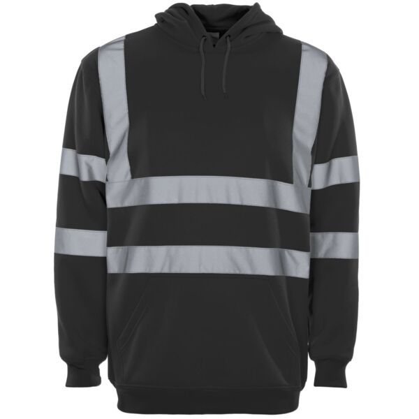 36471-7 - Hi Vis Black Hooded Sweatshirt Thumbnail